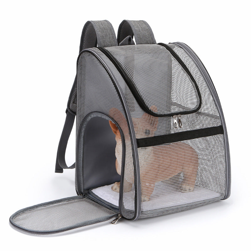 Breathable Pet Backpack – Folding Carrier Bag for Dogs and Cats