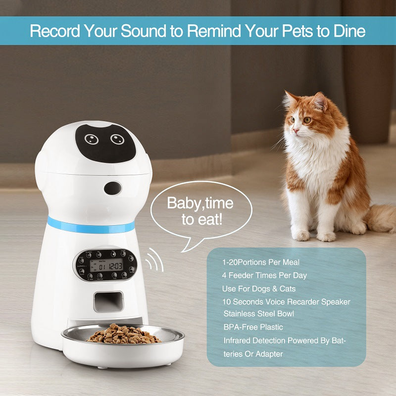 Smart Automatic Pet Feeder – Stainless Steel Bowl for Dogs and Cats