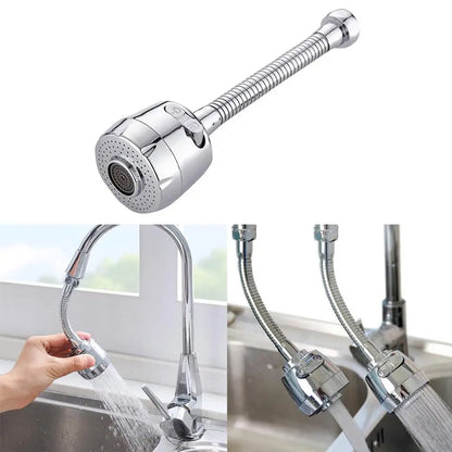 Universal Faucet Splash-Proof Spout Extender with Water Saver Filter