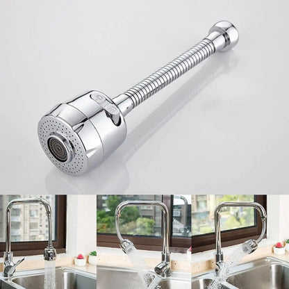 Universal Faucet Splash-Proof Spout Extender with Water Saver Filter