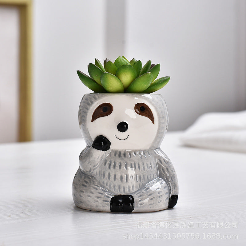 Creative Sloth Ceramic Succulent Flower Pot