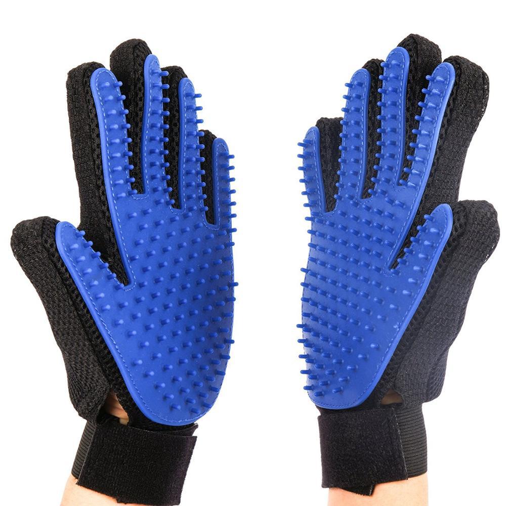 Silicone Pet Grooming Gloves – Bath & Deshedding Brush for Cats and Dogs