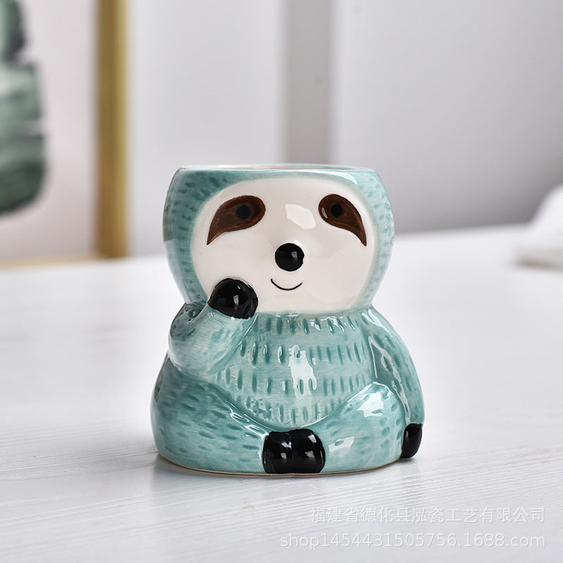 Creative Sloth Ceramic Succulent Flower Pot