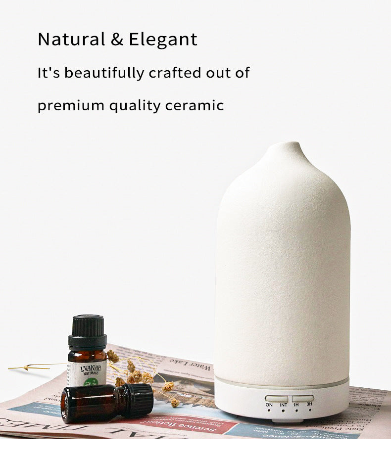 Ceramic Lantern Aroma Diffuser & Humidifier – 120ml Essential Oil Diffuser with Plug Adapter