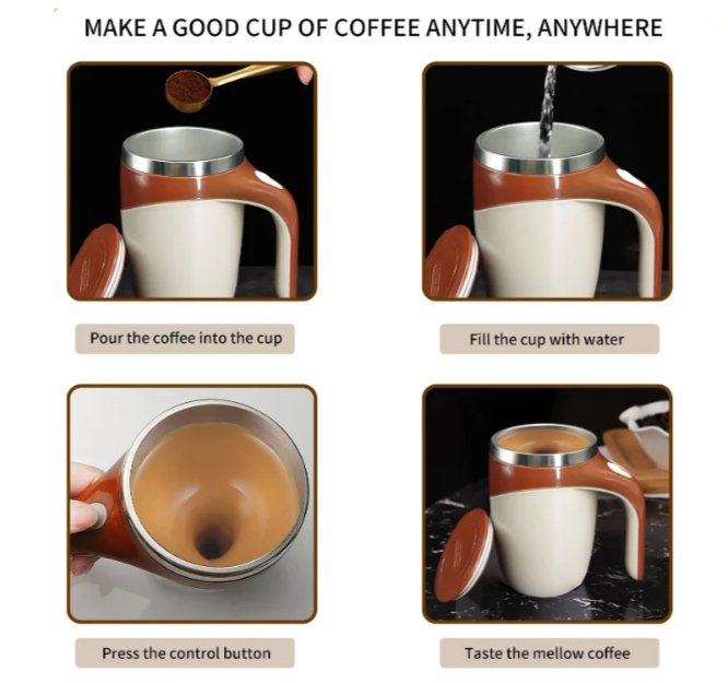 Self Stirring Coffee Mug How to use