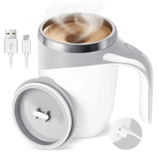 Self Stirring Coffee Mug White Rechargeable