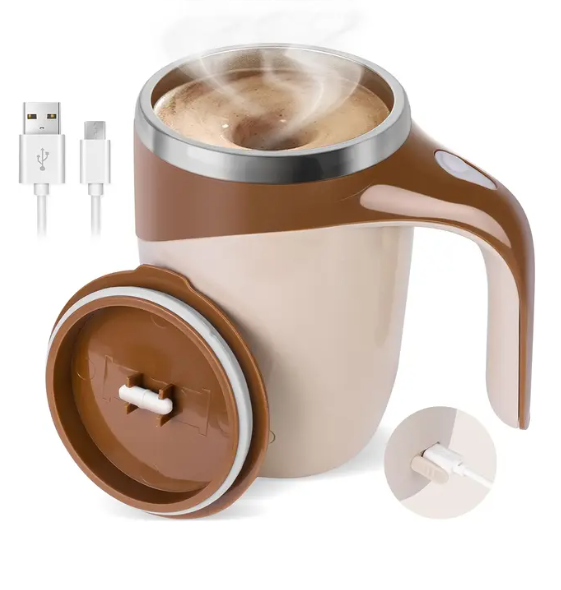 Self Stirring Coffee Mug Brown Rechargeable